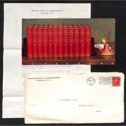 1906 Modern Engineering Practice Color Brochure, Letterhead & Cover to Buford*
