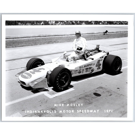 Mike Mosley #4 1971 Indianapolis Motor Speedway 8" x 10" Photo IMS Stamp VGC