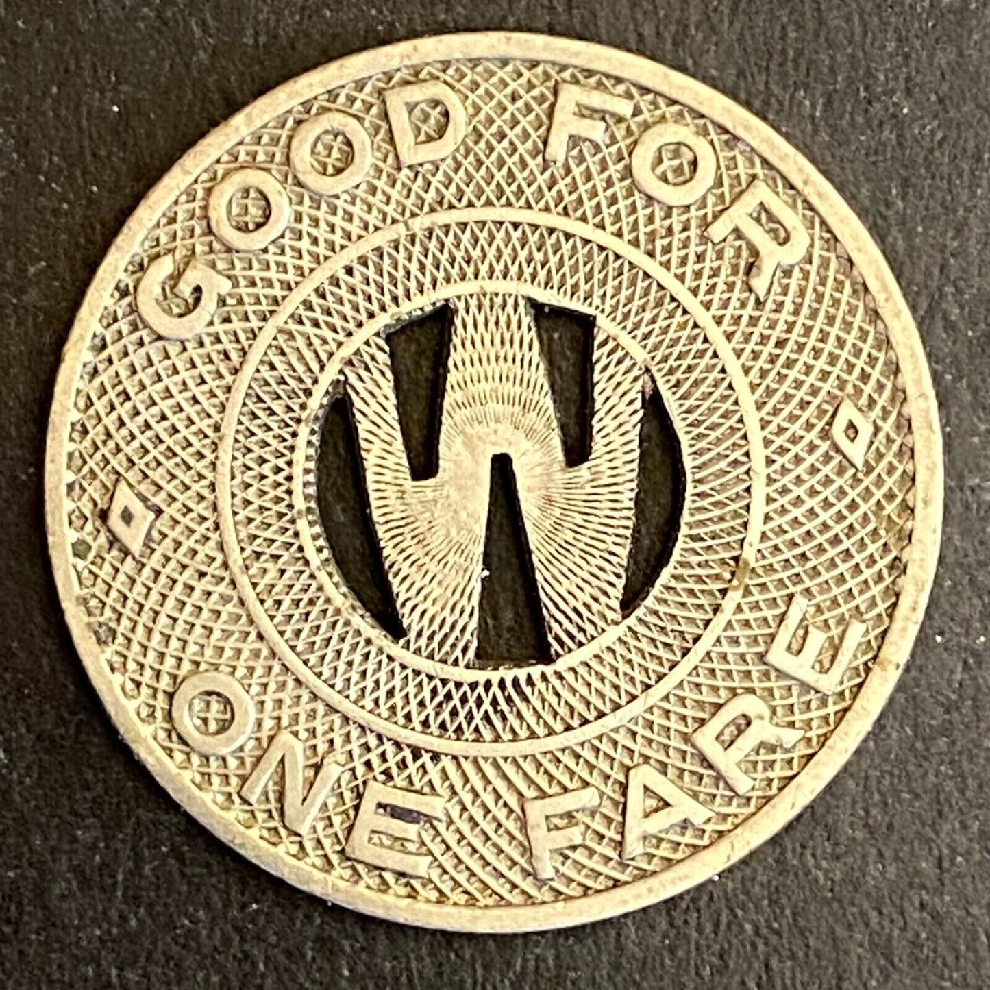 Wichita Transportation Corp. G/F One Fare Transit Token 23mm (#6)