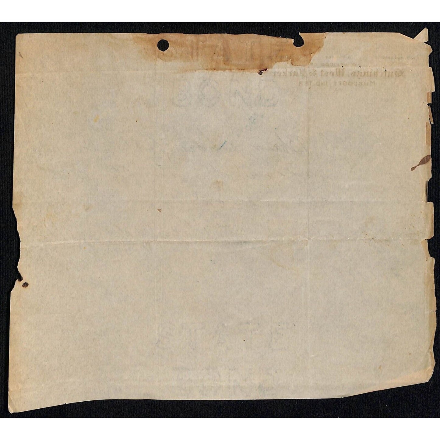 Hutchings, West & Parker Muscogee Indian Territory, OK 1901 Letterhead Typing