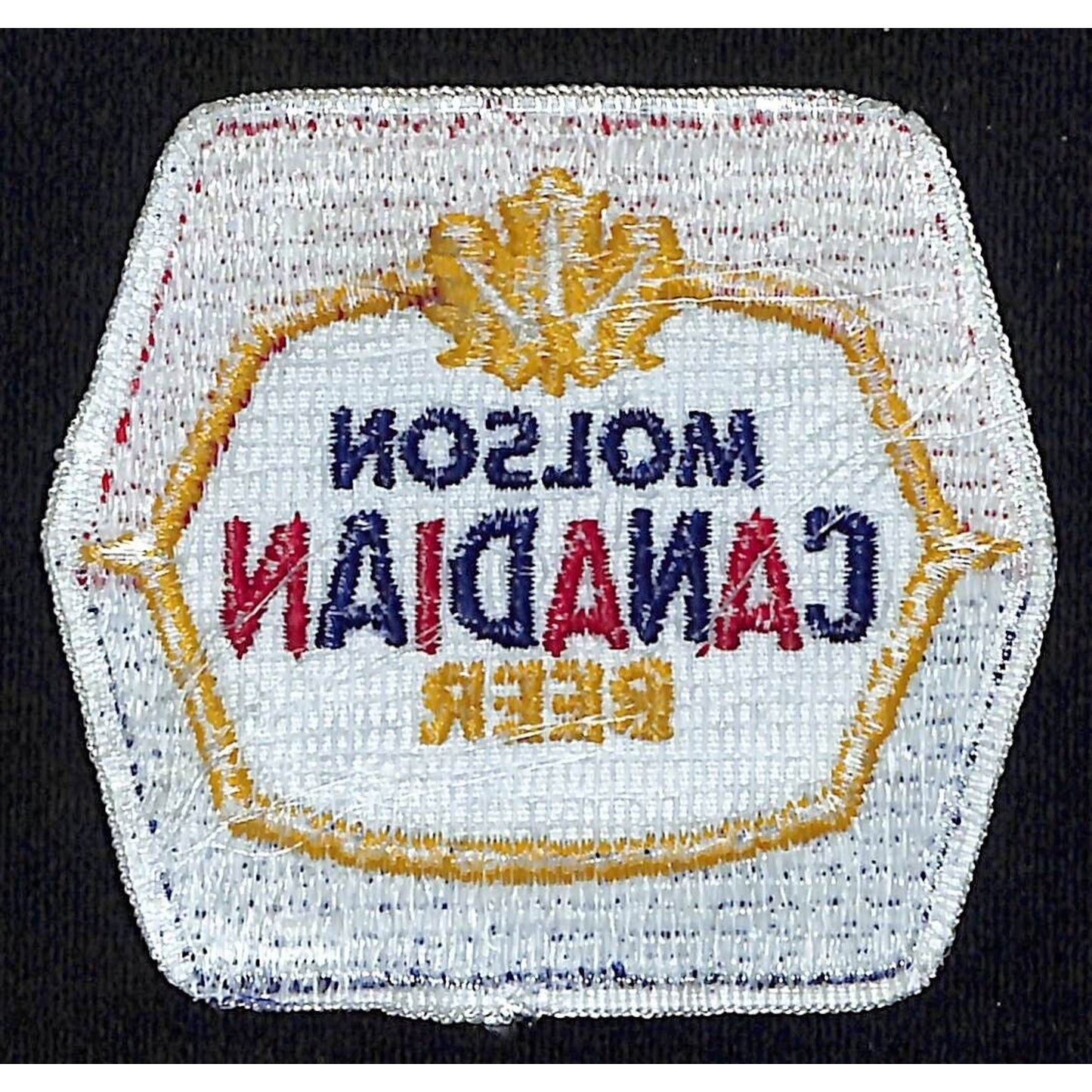 Molson Canadian Patch Vintage Embroidered 3" x 3 1/4" VGC c1975-80's