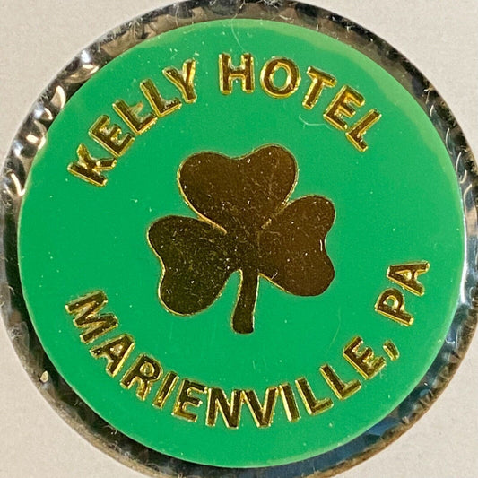 Marienville, PA Kelly Hotel c1980's-90's Plastic Token G/F One Drink GRN