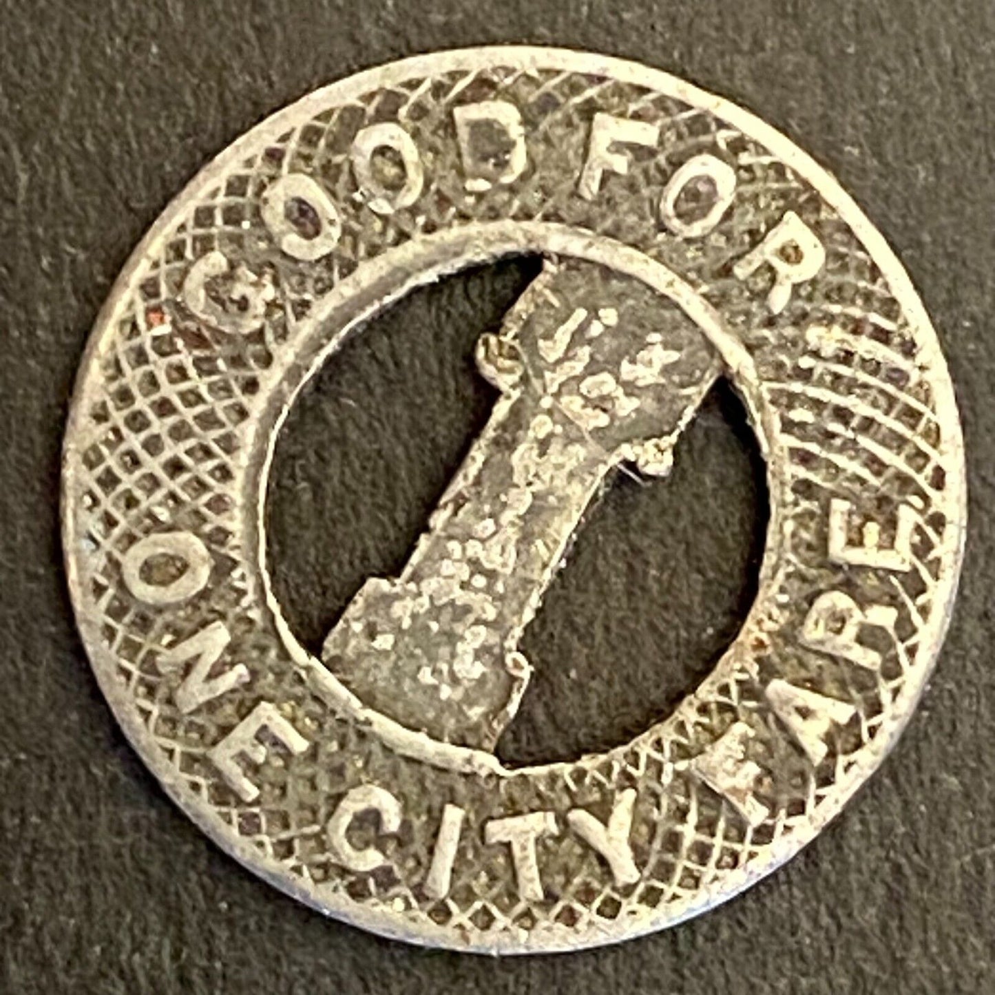 Int. RY. Co. Buffalo G/F One City Fare Transit Token 16mm (#2) w/ Wear