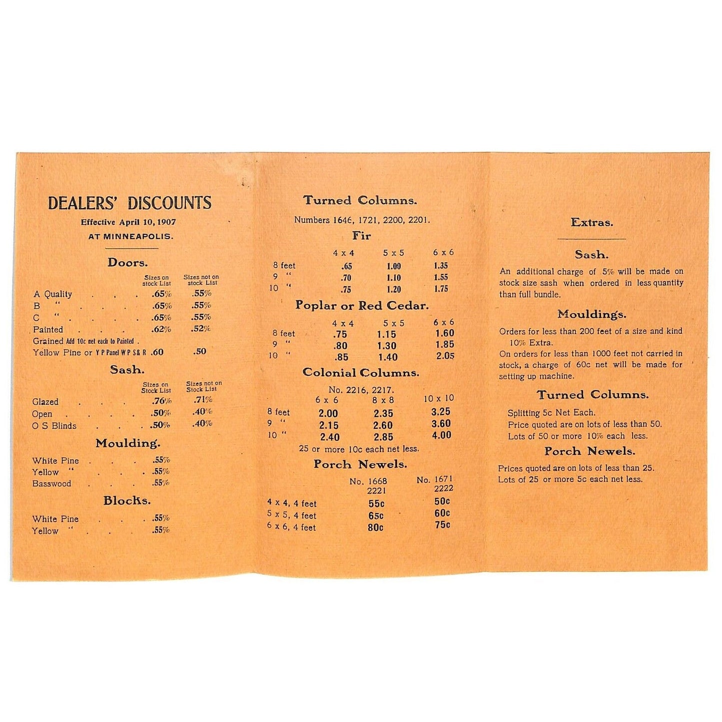 McCulloch, Kuhn, Atkinson Co. 1907 Sash Doors Mouldings Brochure Prices & Covers