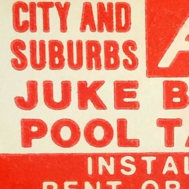 "Zenith Vending" Chicago Juke Boxes (Red) c1970's-80's Full Matchbook