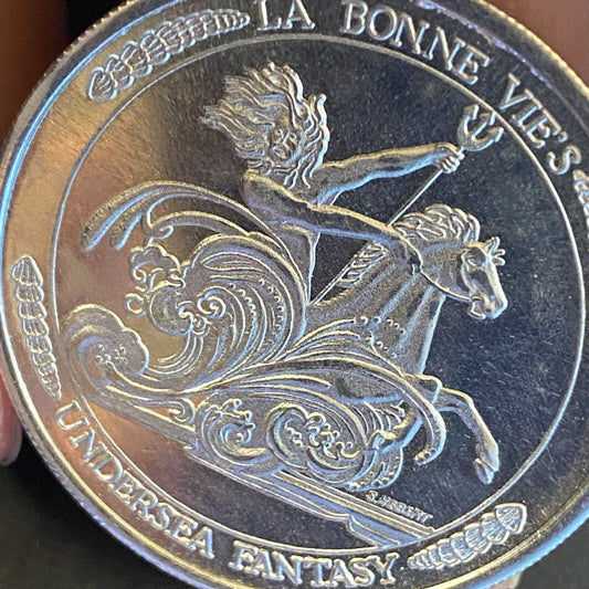 La Bonne Vie's Undersea Fantasy 1983 Mardi Gras Doubloon Alum 39mm