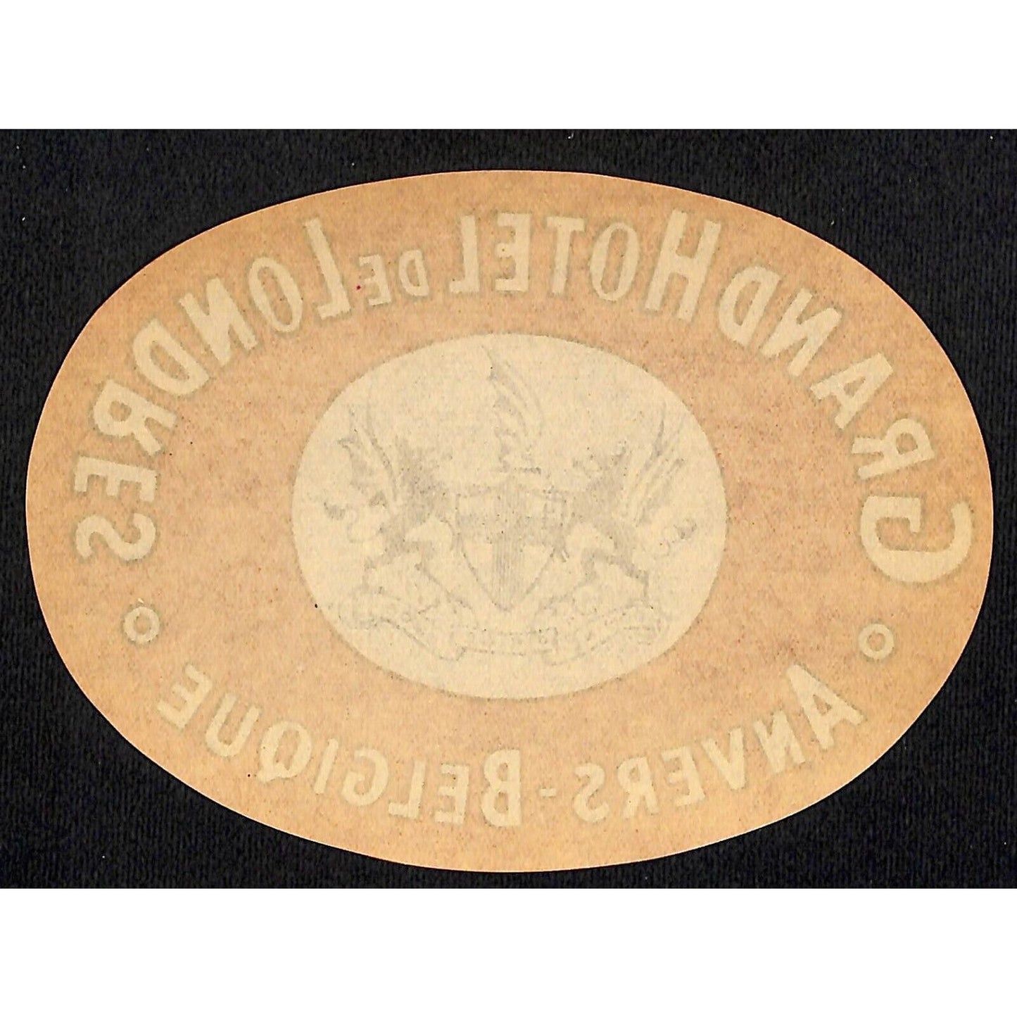 Grand Hôtel de Londres Antwerp c1920's-33 Luggage Label 3.75" x 5.25" VGC