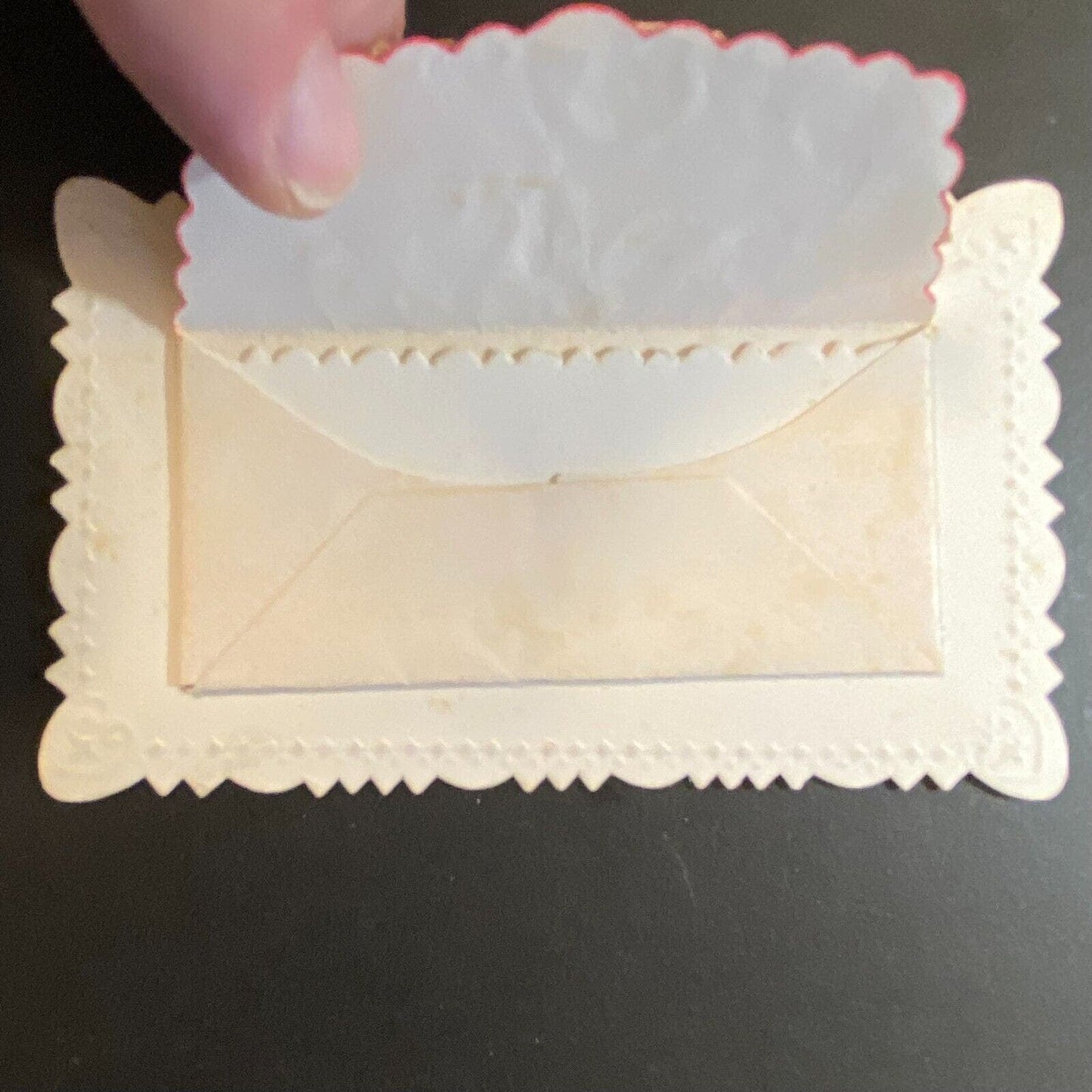 "Josephine C. Richard" Victorian Die Cut Envelope Name Card Greeting w/ Doves