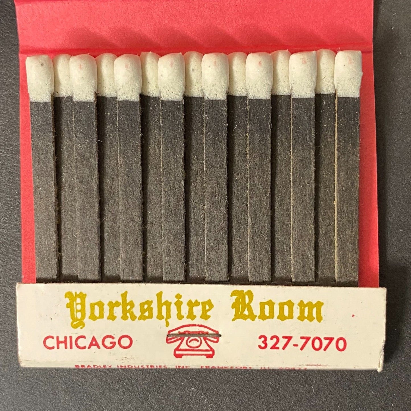 Yorkshire Room Restaurant Chicago Full Matchbook Piano Art c1974-80's