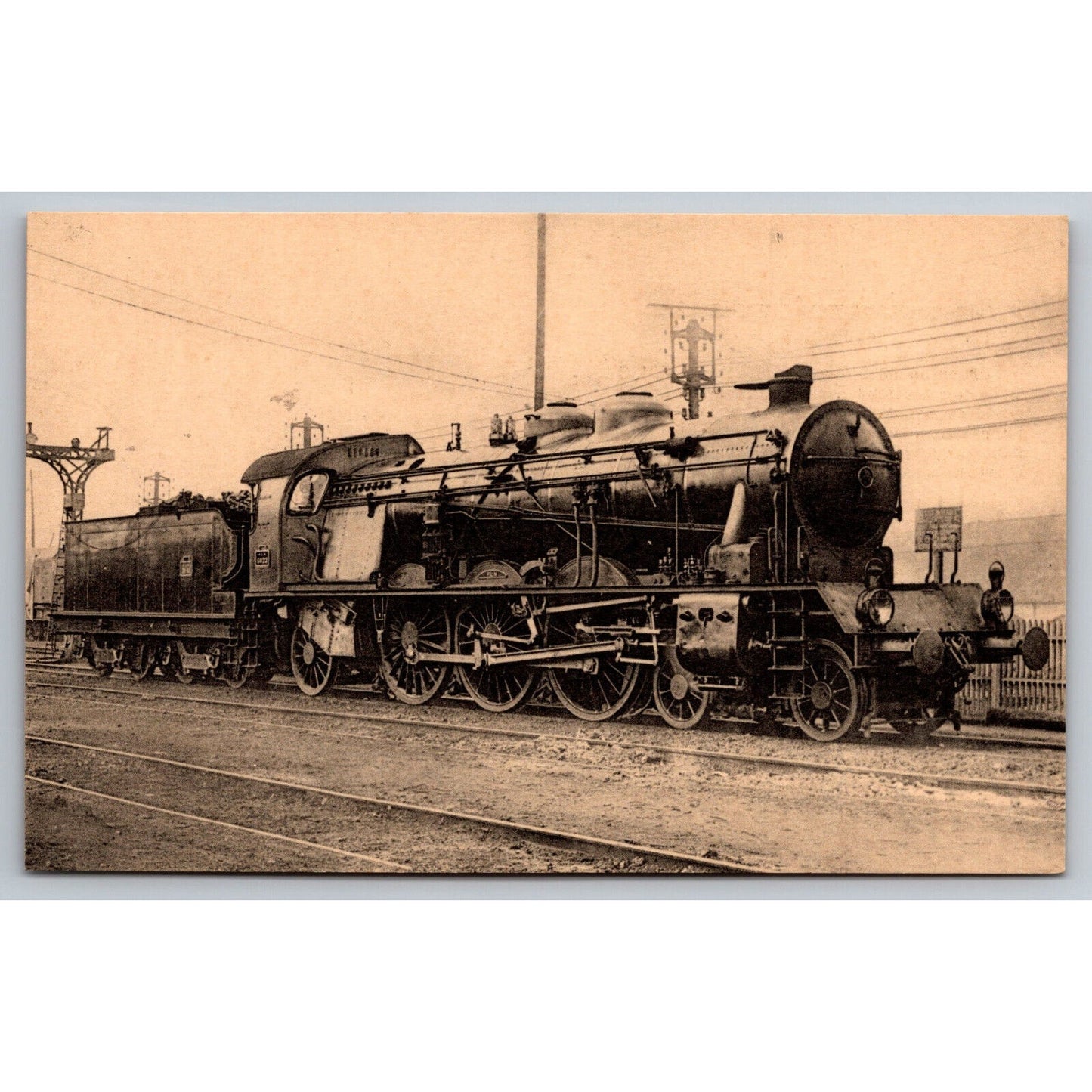French Railroad RPPC* Postcard Machine 6022 Series 6011-6030 c1920 H.M.P.
