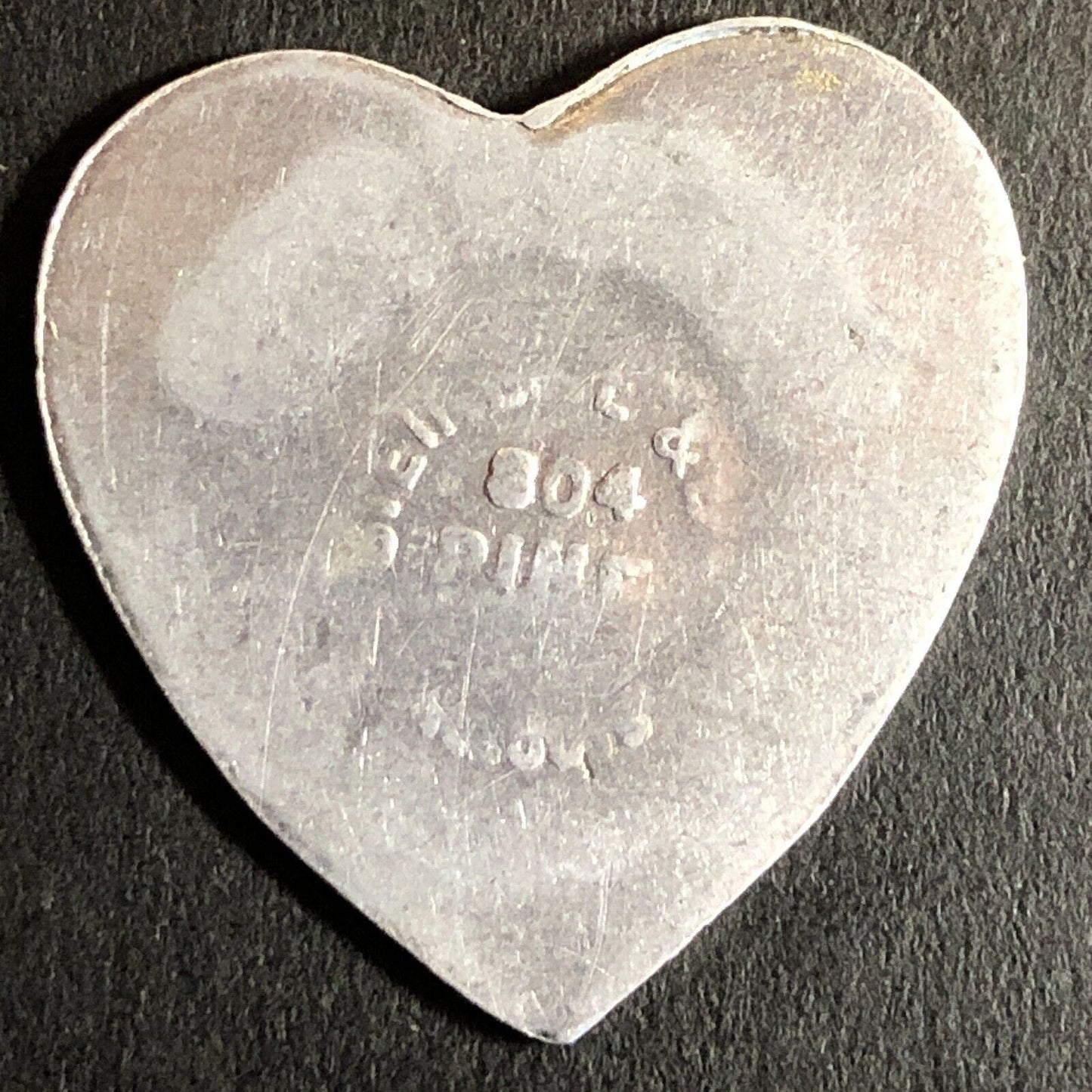 Howdy Pap Litchfield, IL #1634 Moose Lodge Alum. Token Heart Shaped c1910 27mm