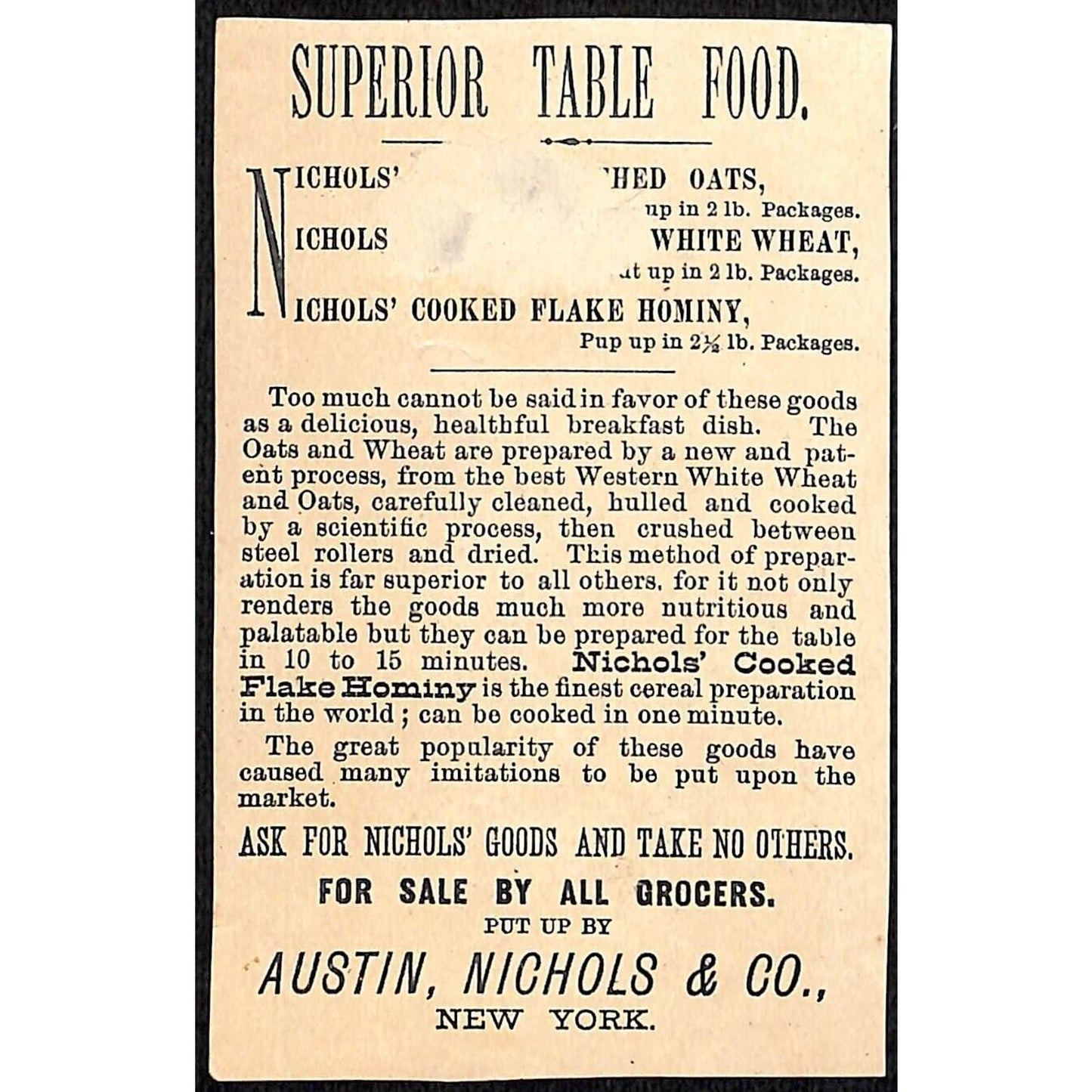 Nichols Cereal Food Victorian Trade Card - Happy Kids Dance Around Product