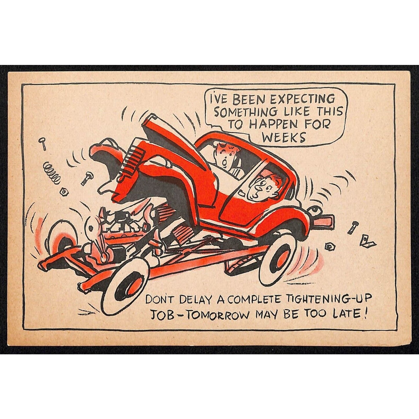 Magruder Motor Chrysler Plymouth Glasgow, MT Funny Tightening Service Postcard