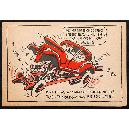 Magruder Motor Chrysler Plymouth Glasgow, MT Funny Tightening Service Postcard
