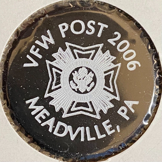 Meadville, PA VFW Post 2006 c1980's Plastic Token "$2.00 Drink"