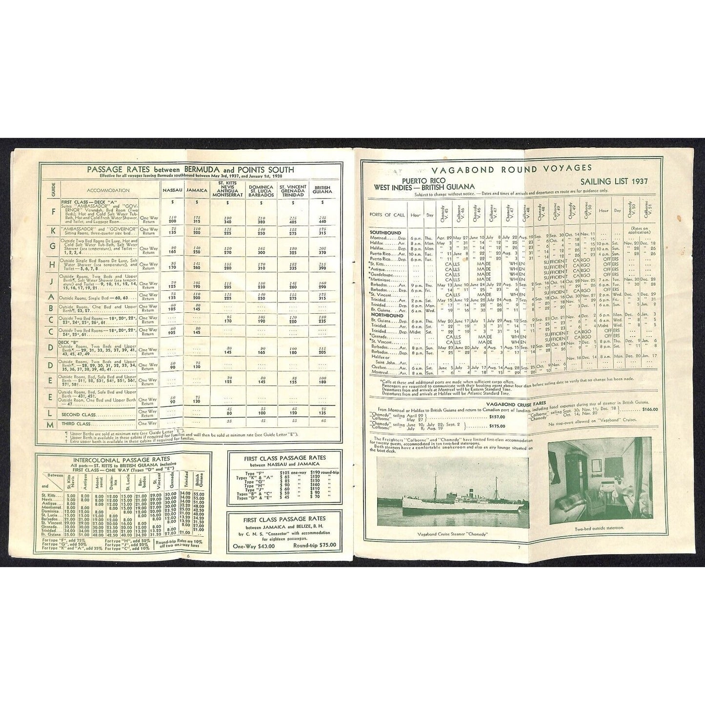Canadian National Steamships "Lady Liners" 1937 Bermuda West Indies Brochure