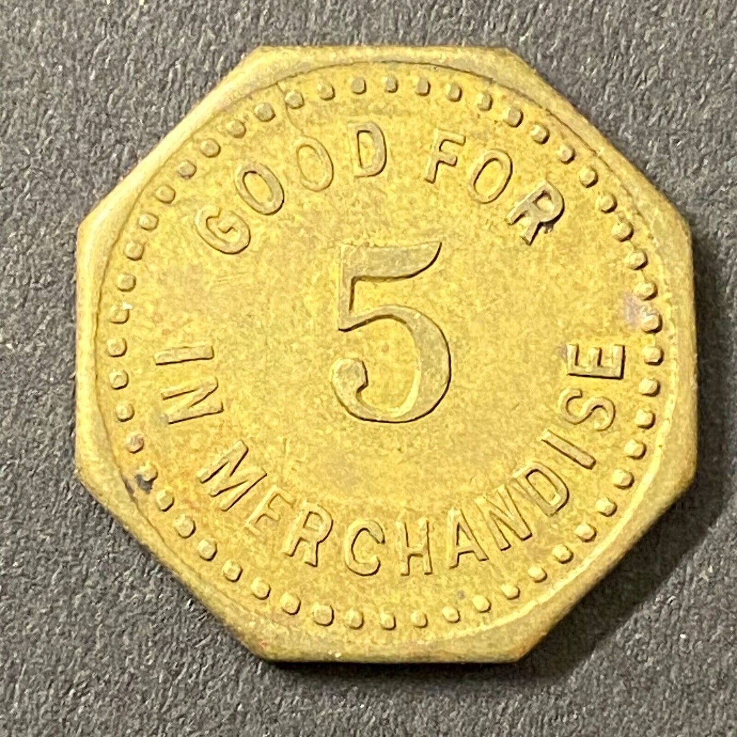 Bye & Company Taswell, IN G/F 5¢ in Merchandise Token 20mm (Gen Store?*) (#2)