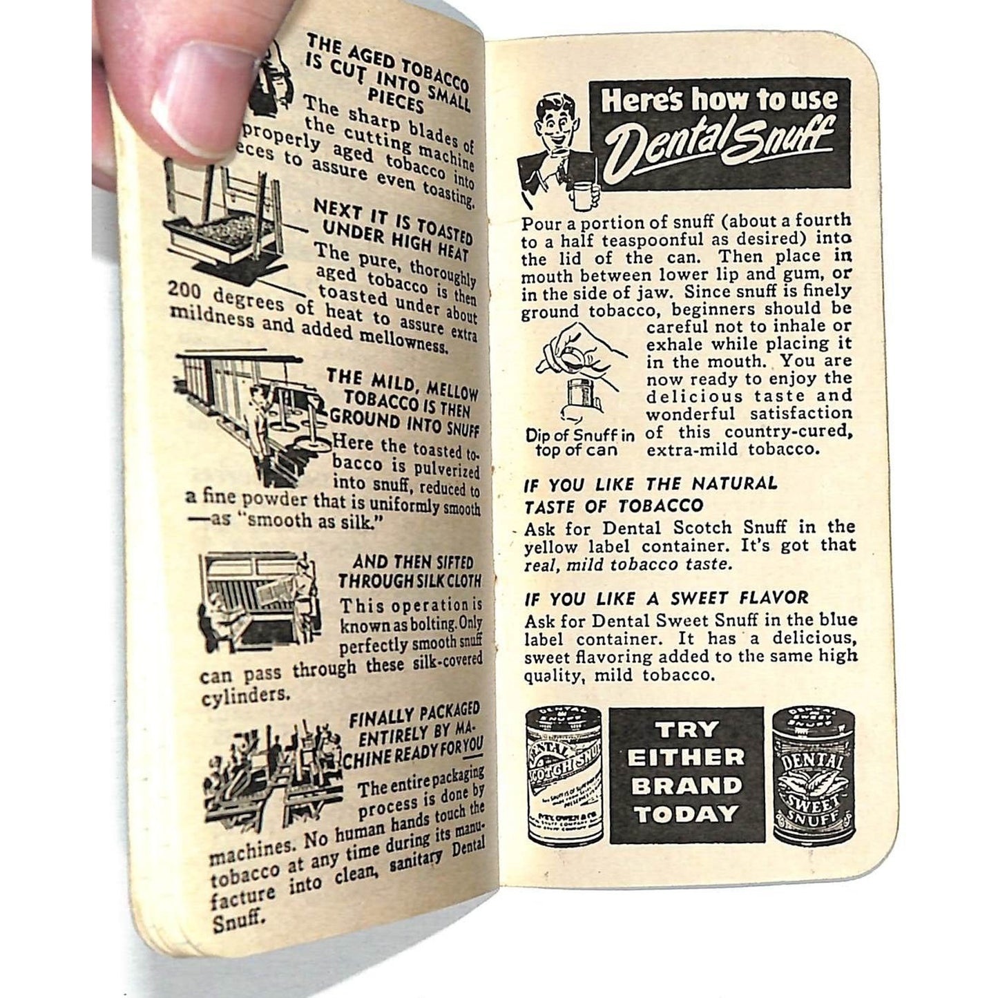Ivey, Owen & Co. Dental Snuff - Scotch Snuff - Sweet Snuff Notepad 16pp c1930's