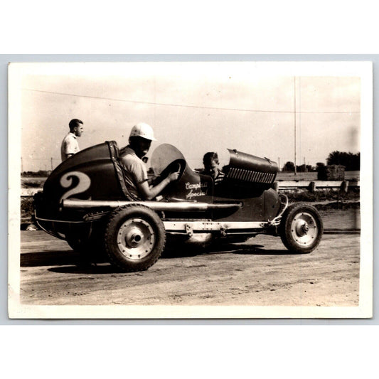 Joe Allen Auto Racing Car #2 Candid Photo c1940's 3 3/8" x 4 3/4" Robinson