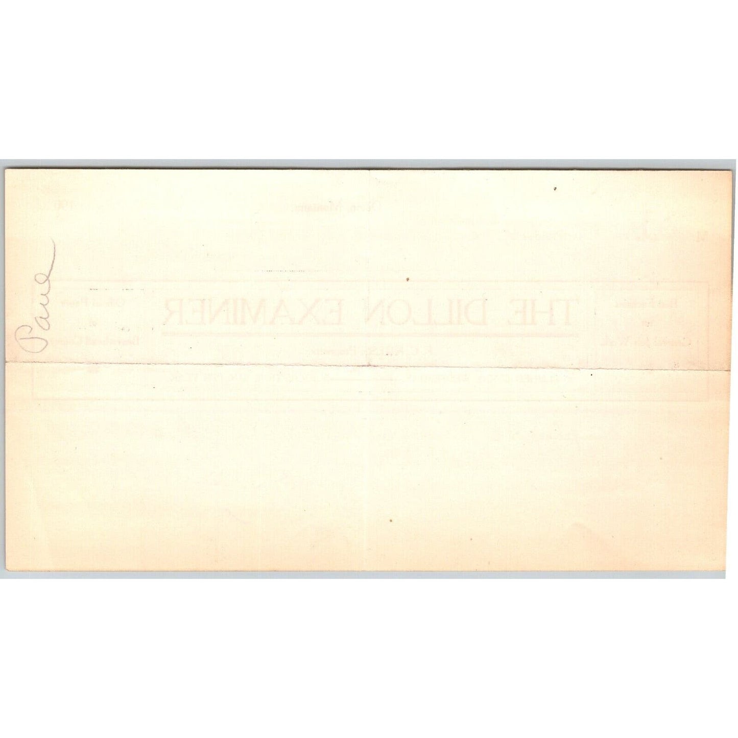Dillon, MT The Dillon Examiner F.C. Kress Newspaper April 1906 Billhead