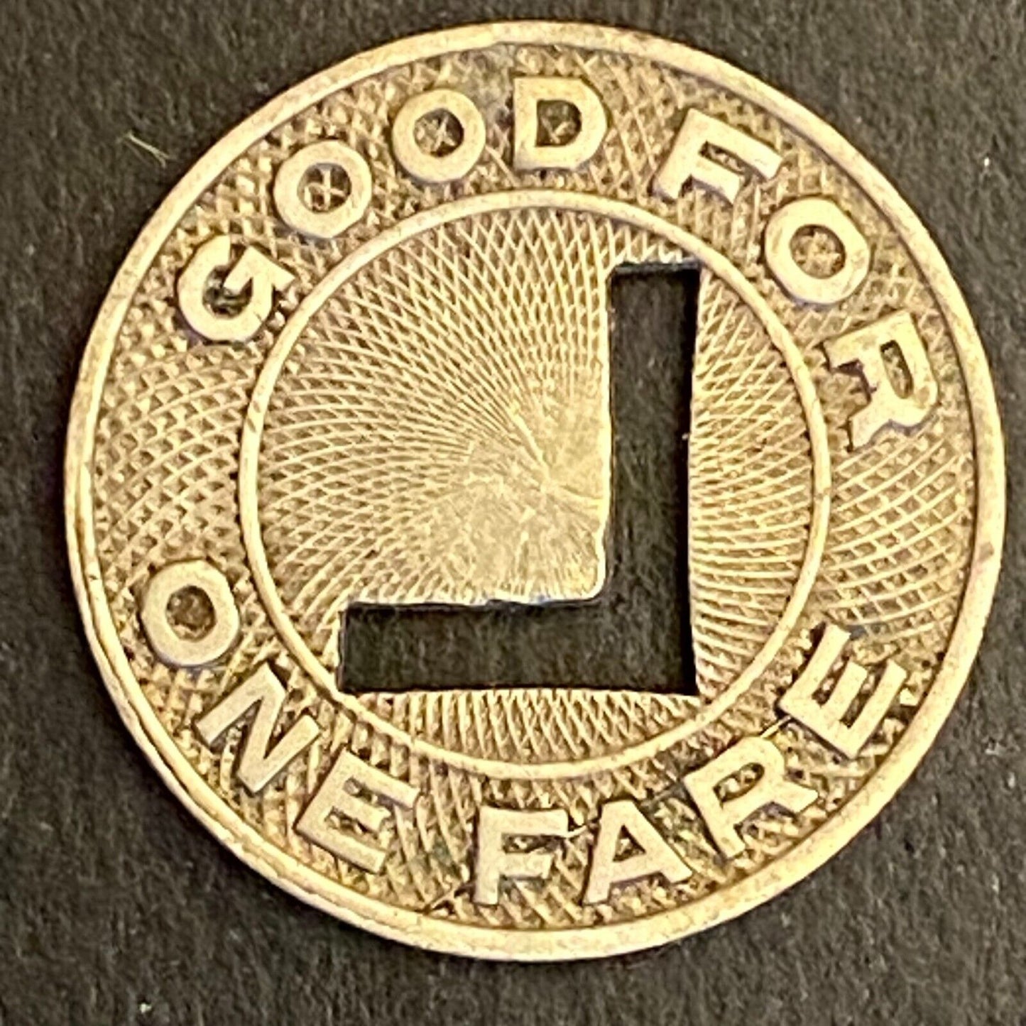 Lima City Lines (Ohio) G/F One Fare Transit Token 16mm c1946 (#5)
