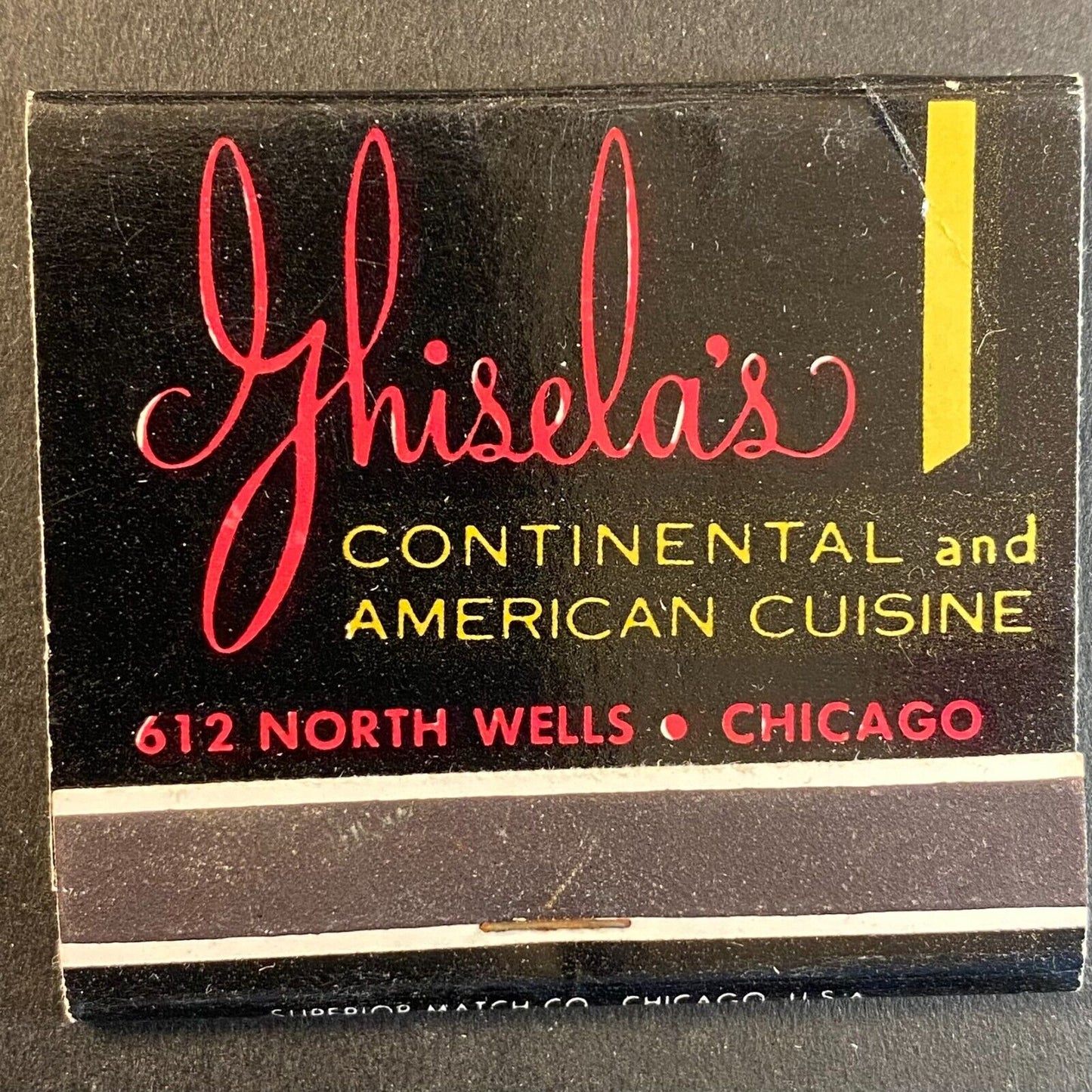Ghisela's Restaurant Chicago c1960's-73 Full Matchbook Scarce