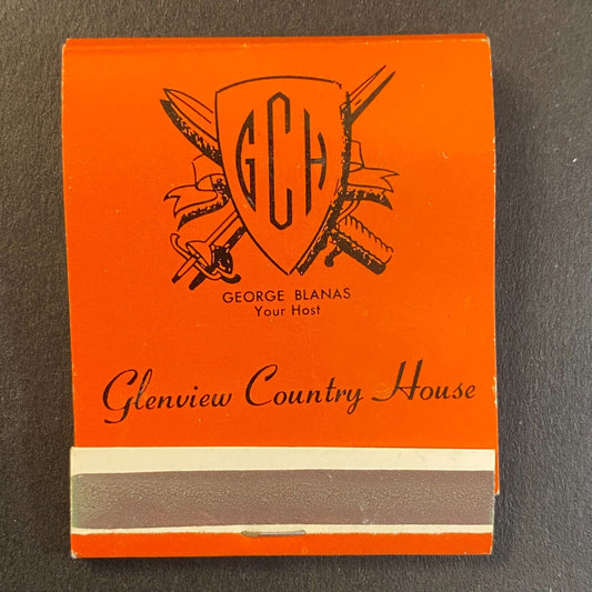 Glenview Country House Glenville, IL Full Matchbook c1960's-73 VGC