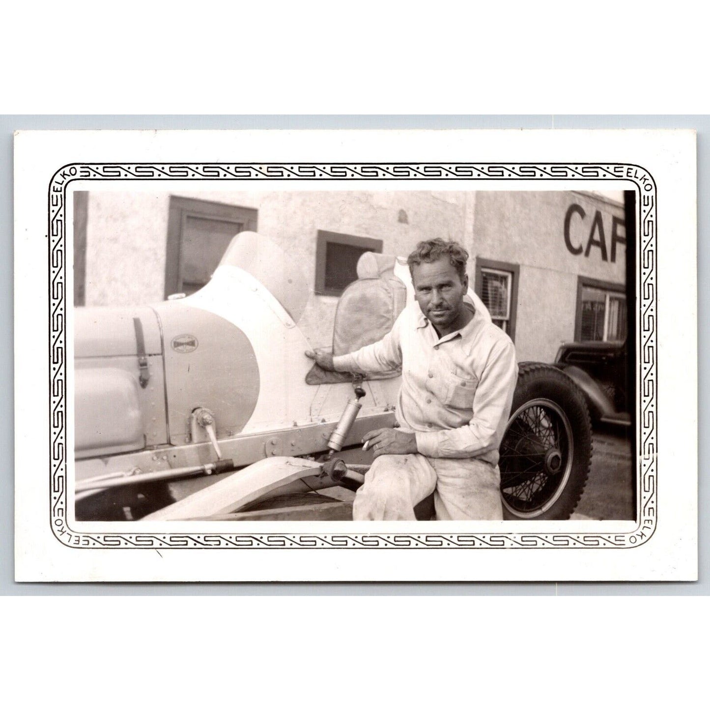 Tex Peterson Auto Racing Candid Photo c1940's 3 1/4" x 5"