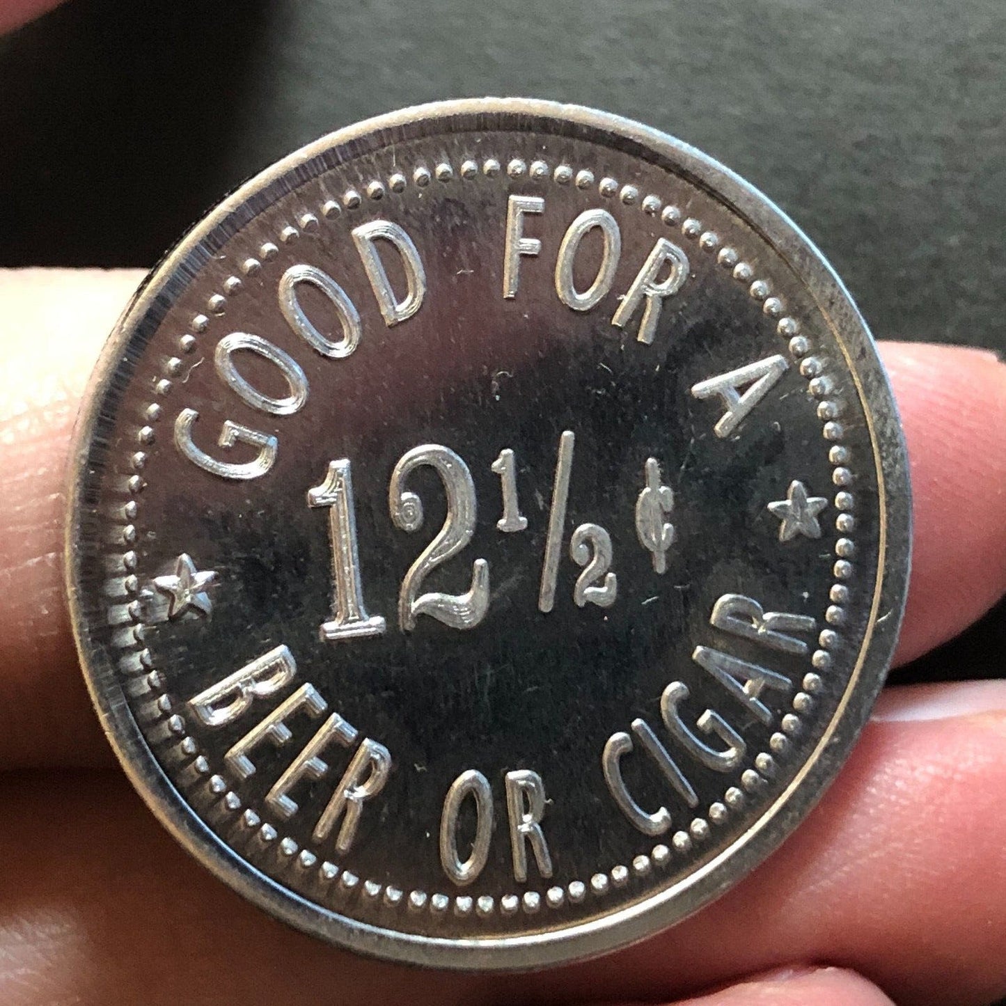 Jerry Adams Token Collector* Keller, TX G/F 12 1/2¢ Alum Trade Token 30mm VGC