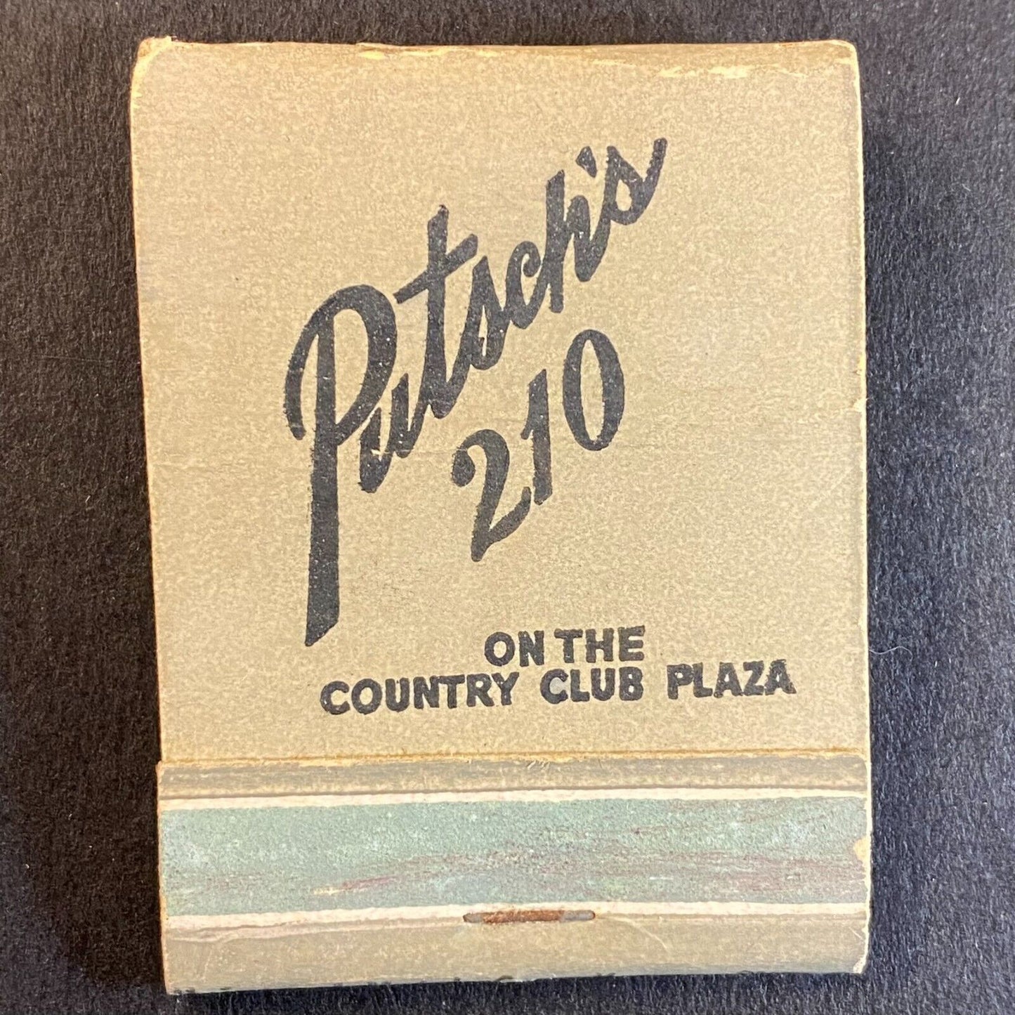 Putsch's 210 Restaurant Kansas City, MO Half Full Matchbook c1947-50's Scarce
