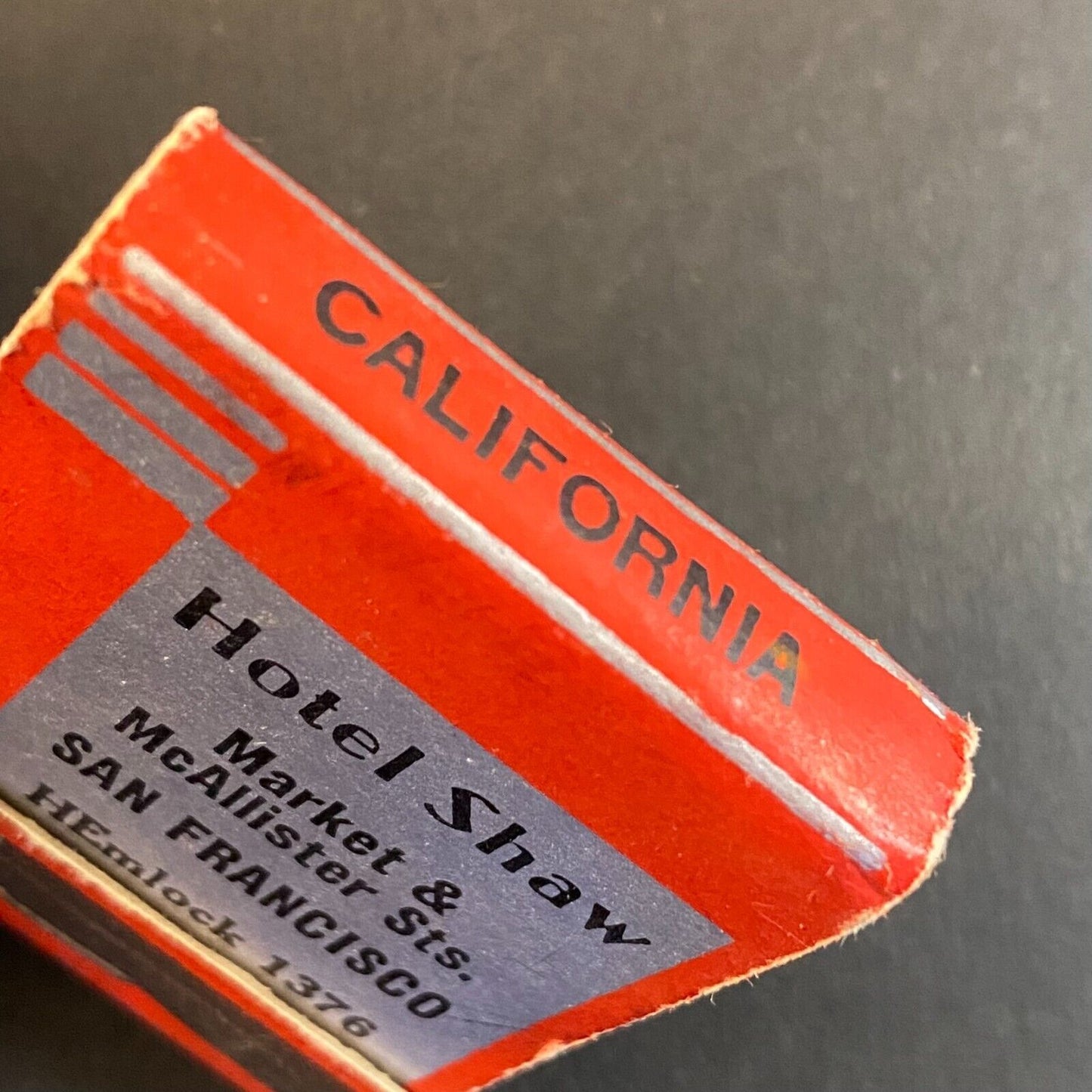 Hotel Shaw San Francisco Travelers Sacramento Near Full (-2) Matchbook 1940's