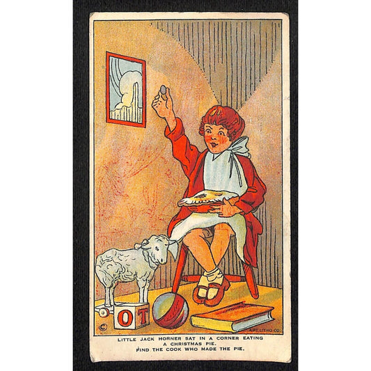 Little Jack Horner / Insurance Co. Wm. J. Flinn Harrisburg, PA c1920s Trade Card