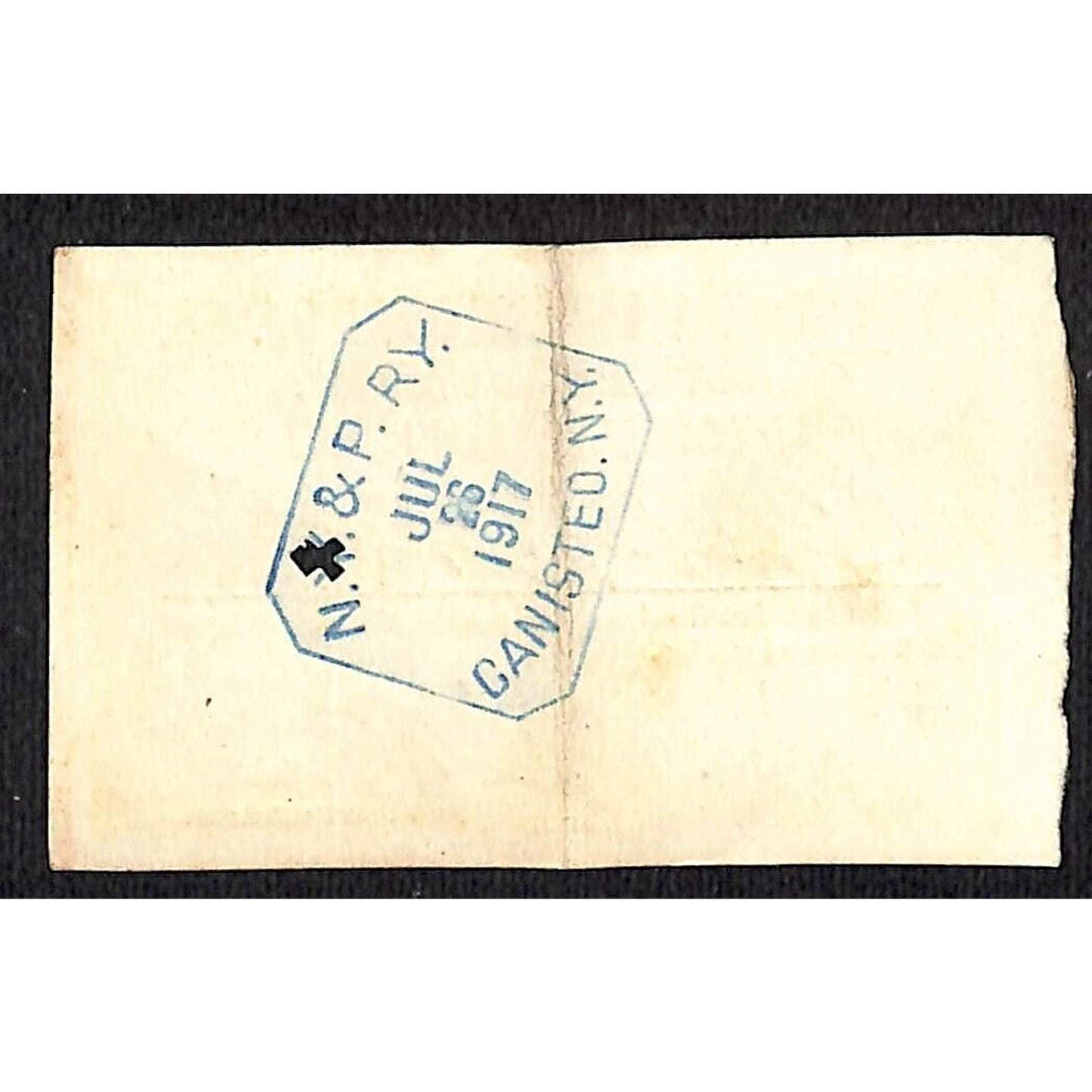 New York & Pennsylvania Railroad RY July 26 1917 Culvers Ticket #6813