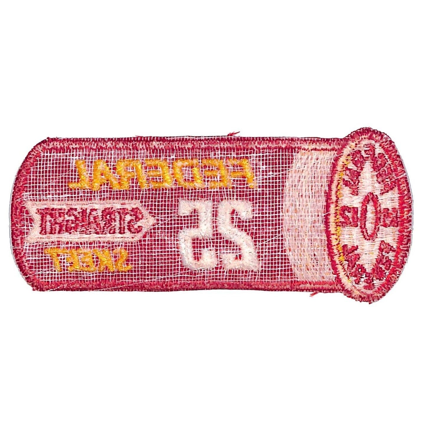 Federal Straight Skeet 25 Shotgun Shell Shape Vtg. Patch 4.5" c1970's-80s VGC