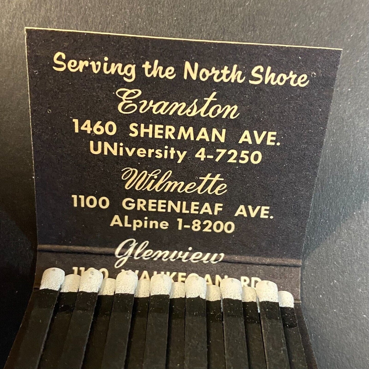 William H. Scott Funeral Homes North Shore Chicago c1960's-73 Full Matchbook VGC