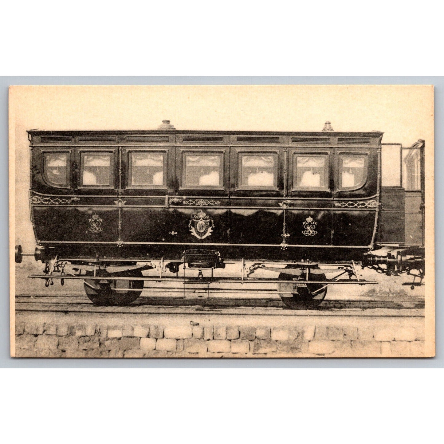 French Railroad RPPC* Postcard Northern Network Ceremonial Wagon 1858 H.M.P.