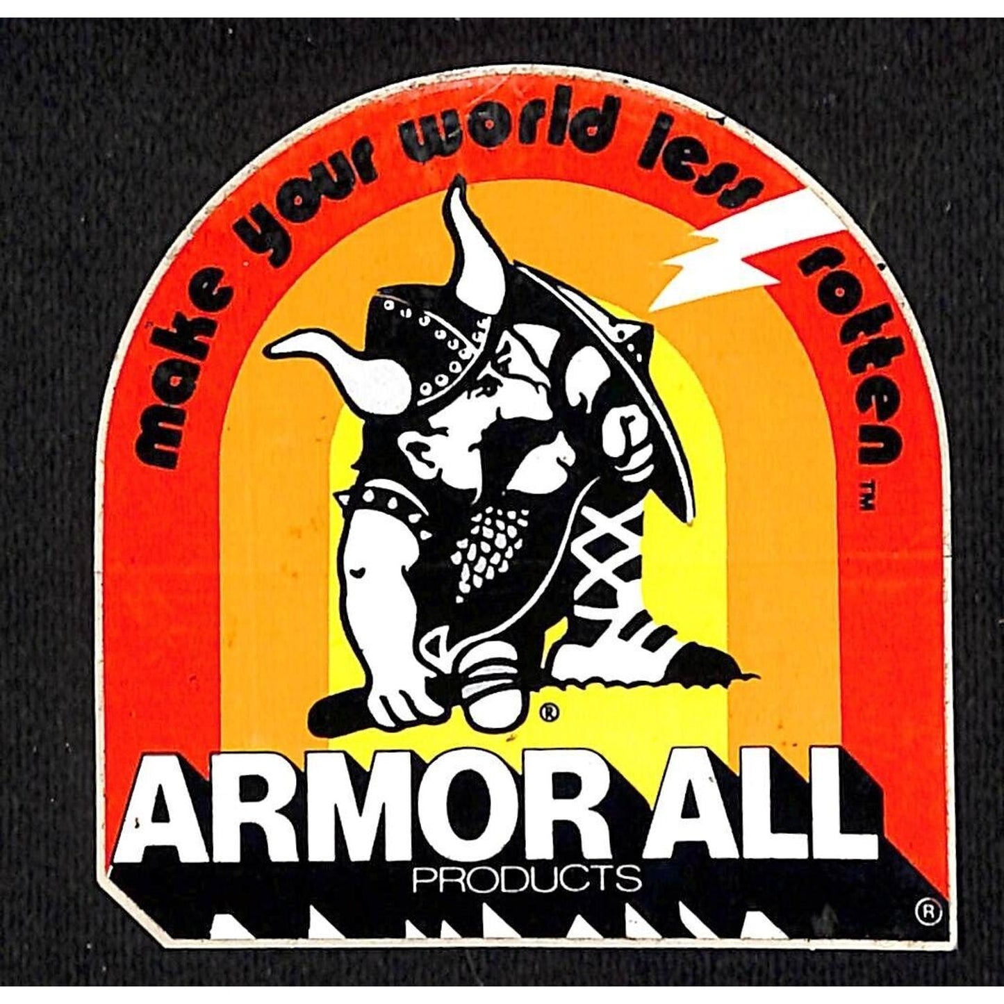 Armor All "Make Your World Less Rotten" Vintage Sticker Viking c1977-80's (#2)