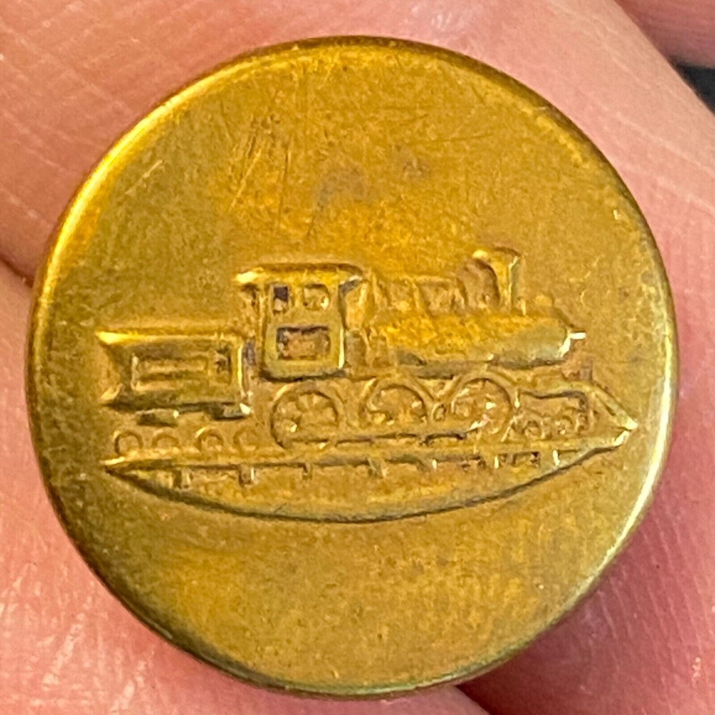 Locomotive Pictorial Brass Uniform Button 15.3mm