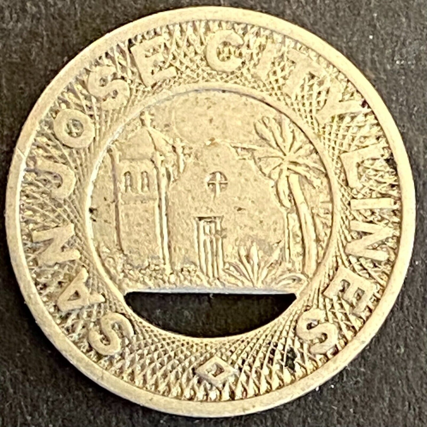 San Jose City Lines Good for One Fare Transit Token c1947 16mm