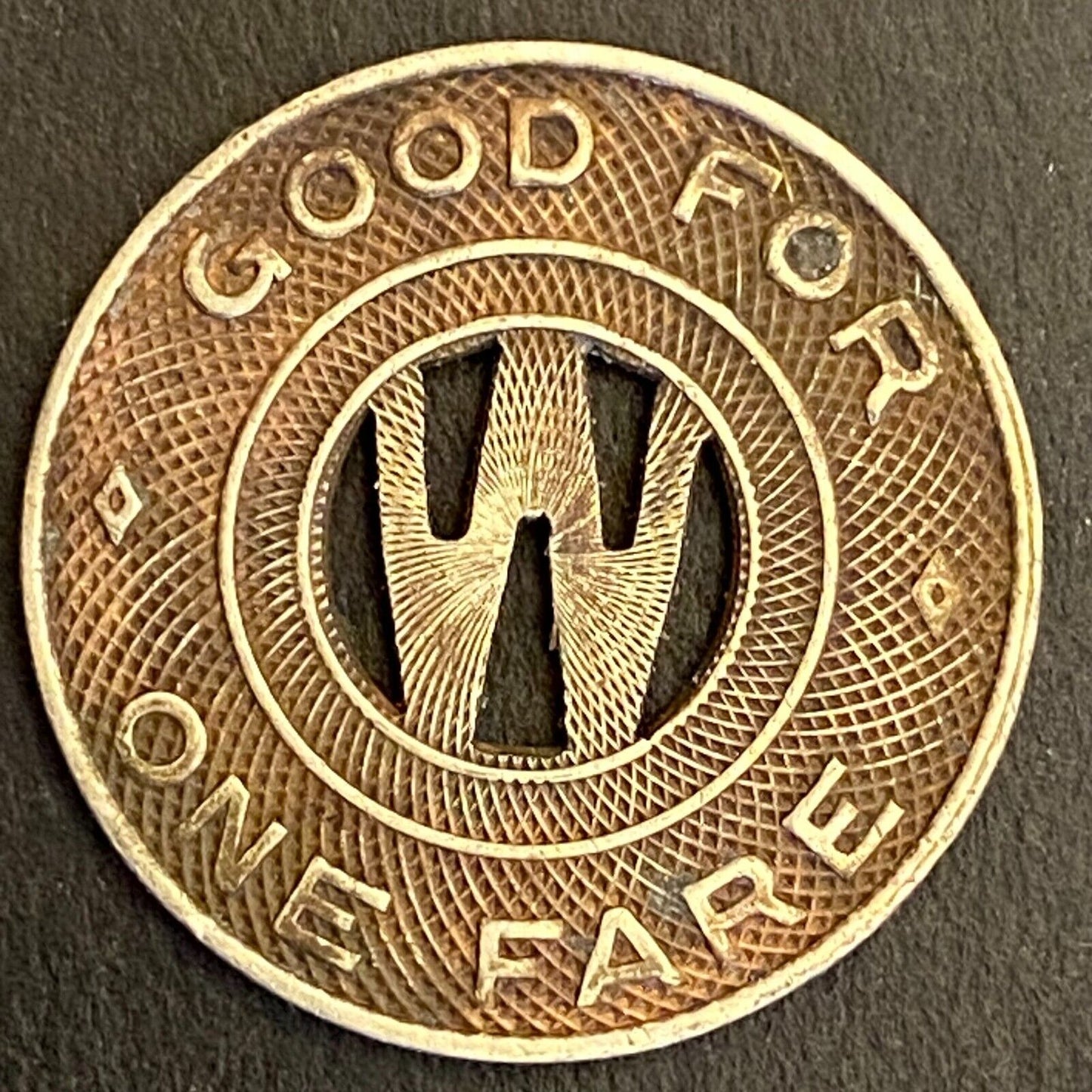 Wichita Transportation Corp. G/F One Fare Transit Token 23mm (#2)