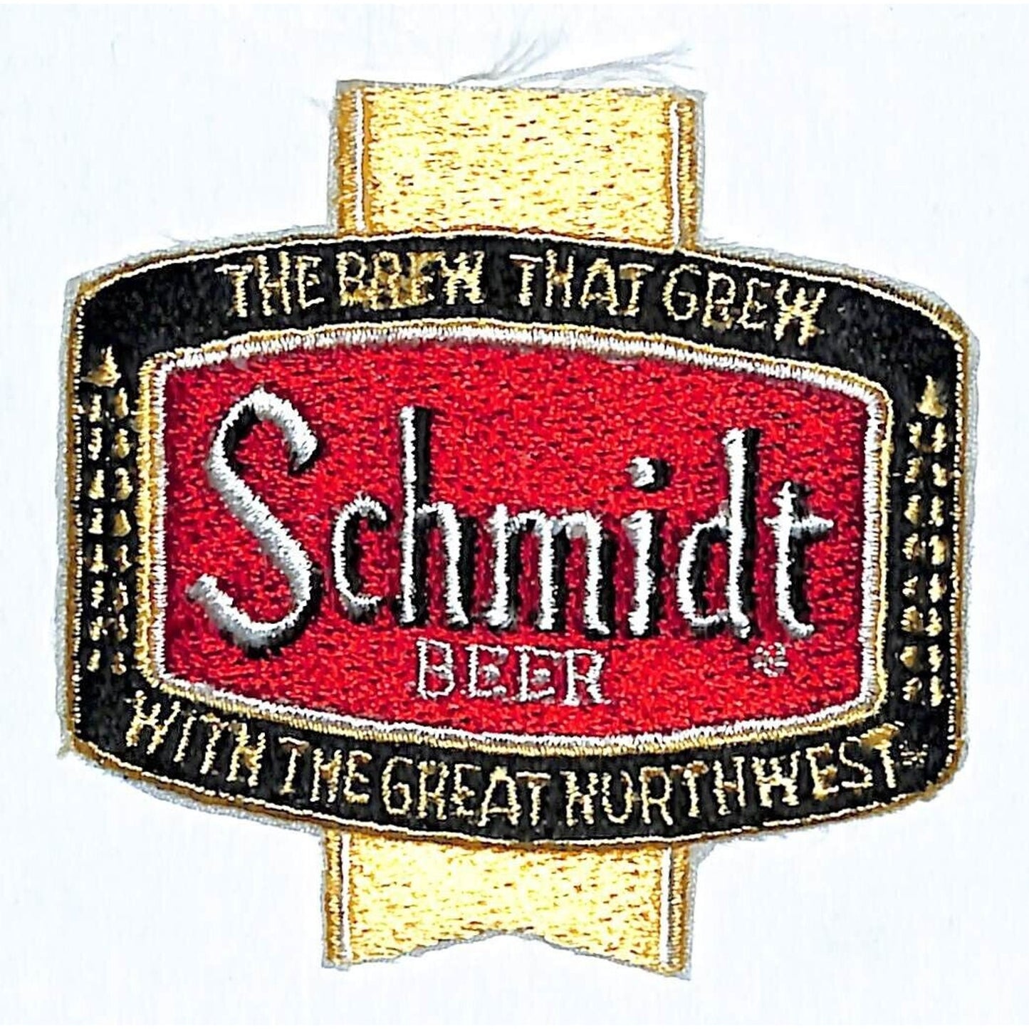 Schmidt Beer Patch Great Northwest Embr. Vintage 2 1/2" x 3 1/4" (#2) c1975-85