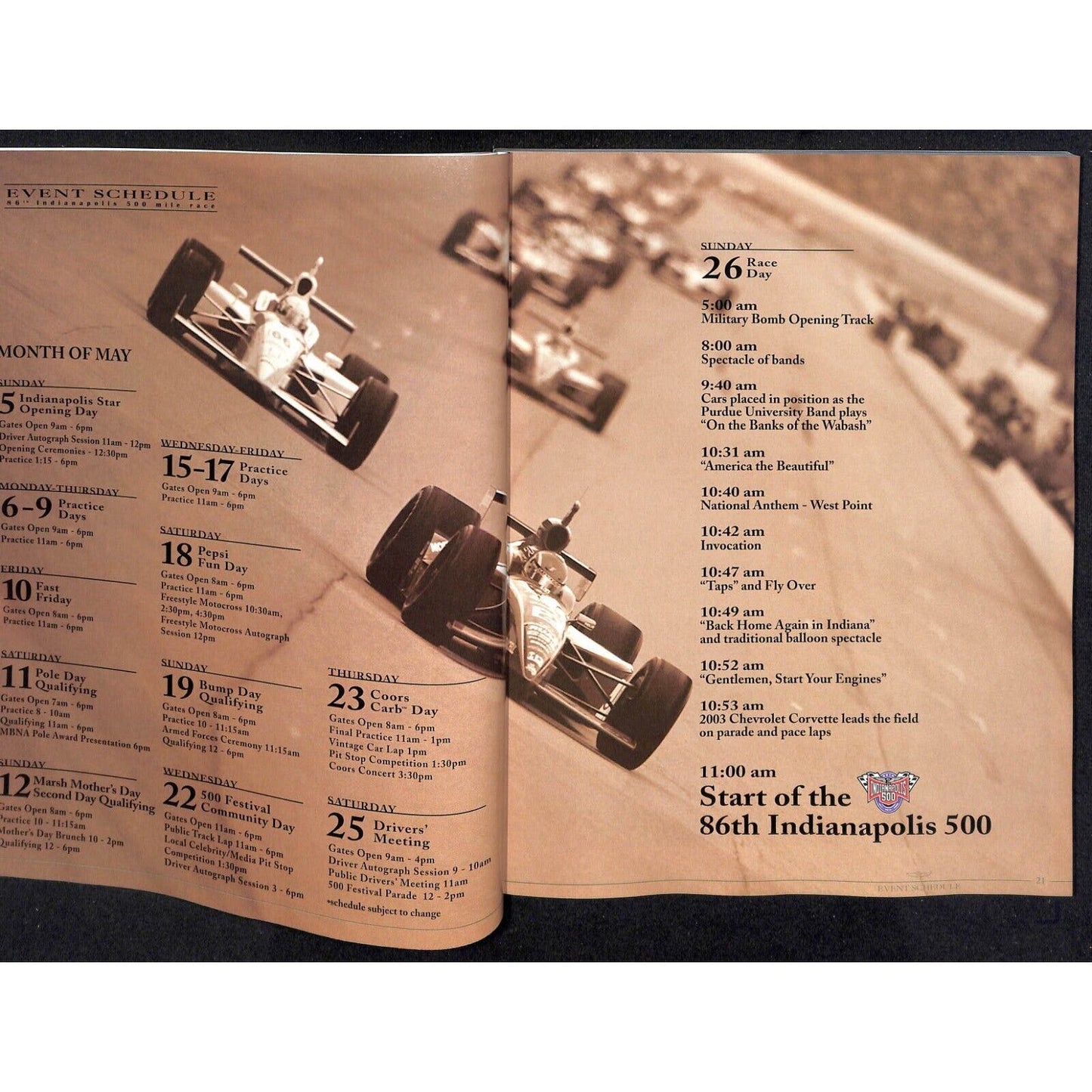 2002 Indianapolis 500 Program Racing VGC 208pp 1lb 6oz