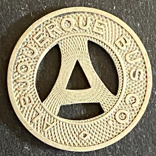Albuquerque Bus Co. "Health Country" Transit Token 16mm VGC Hanging "A" (#20)