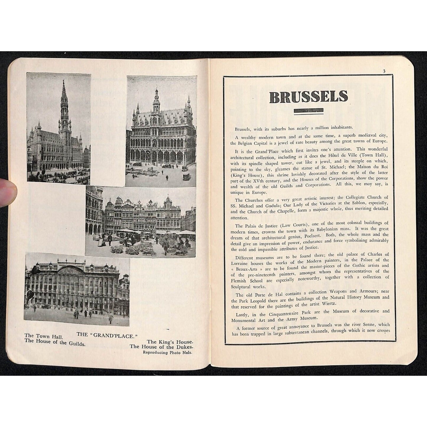 Brussels Belgium Tourist Guide Booklet w/ Hotel List 36pp c1950's VGC Scarce