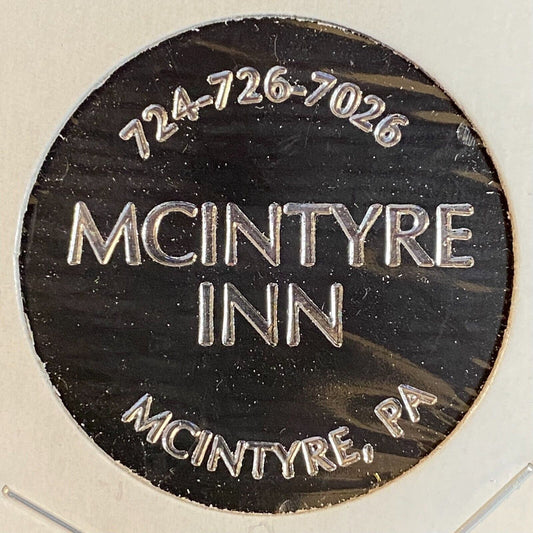 McIntyre Inn Pennsylvania c1980's-90's Plastic Token G/F One Mixed Drink