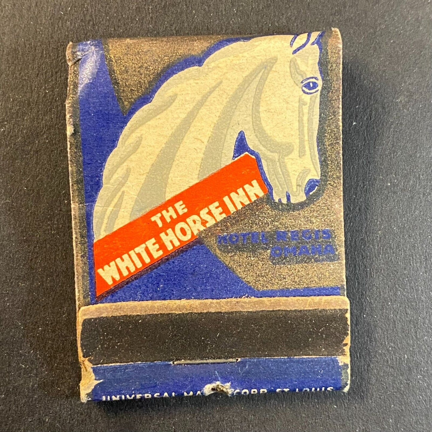 White Horse Inn Hotel Regis Omaha c1930's-40's Full Matchbook Scarce