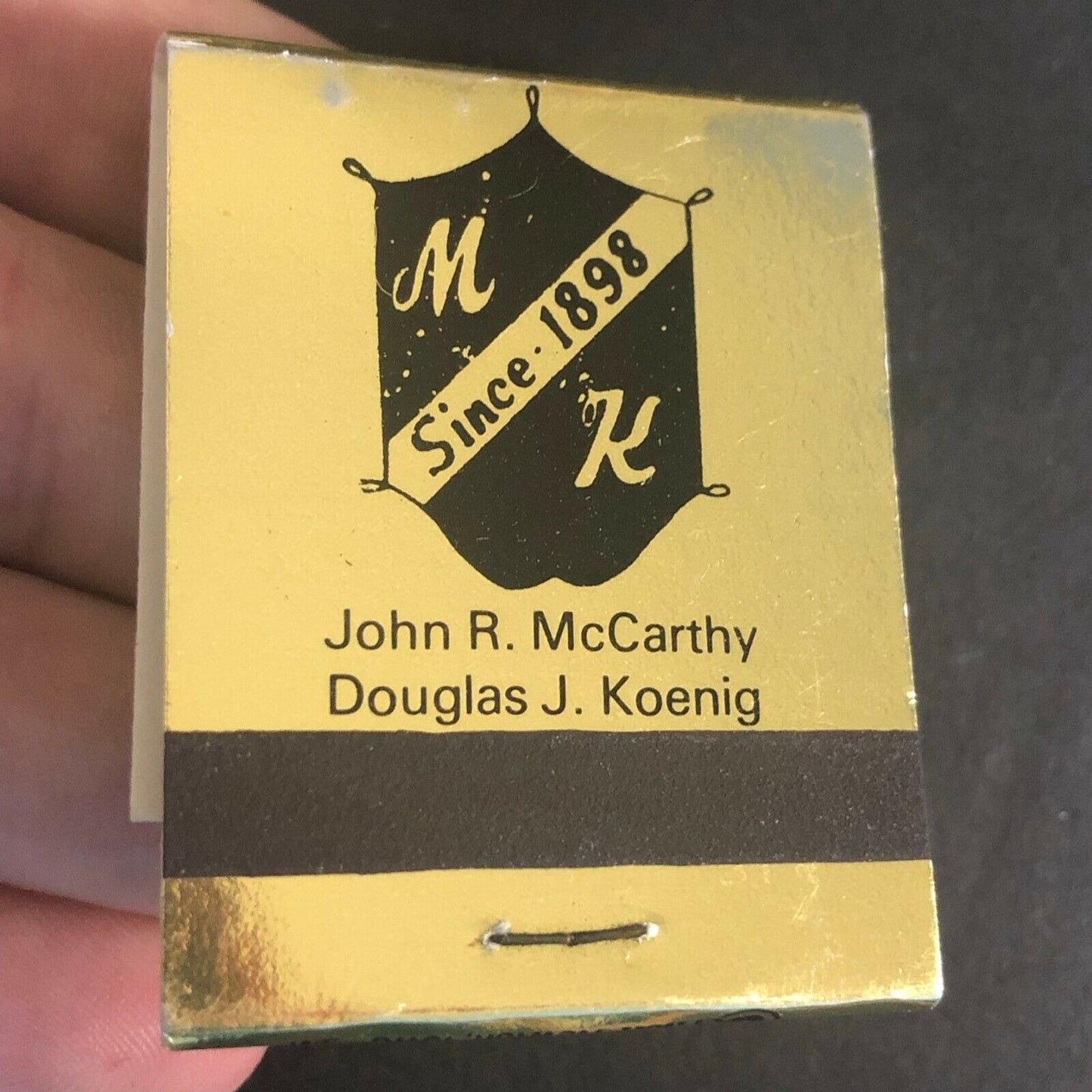 Burlington WI McCarthy Koenig Funeral Home c1970's-80's Full Matchbook
