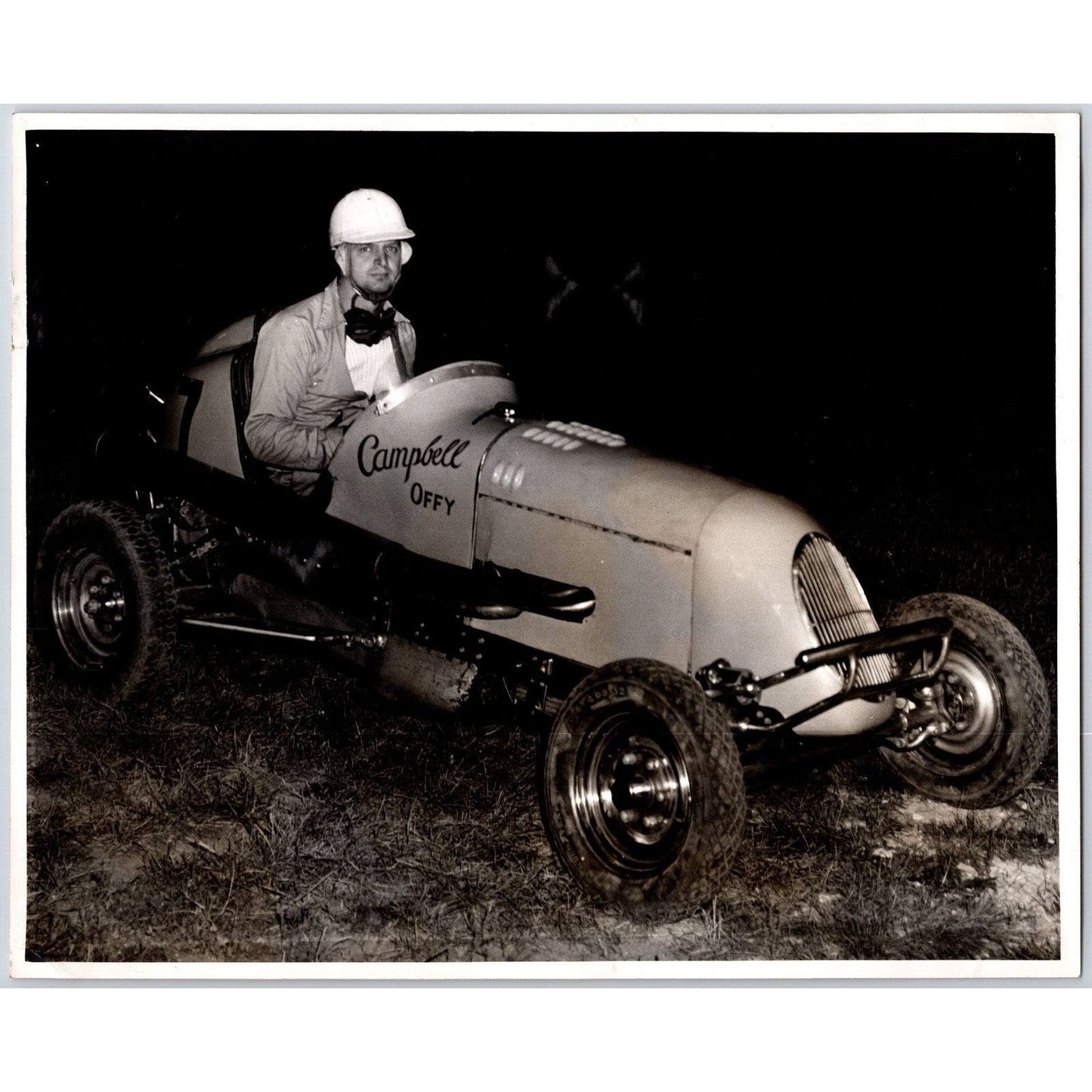 Campbell Offy Race Car Driver Night Racing c1930's-40's 8"x10" Photo