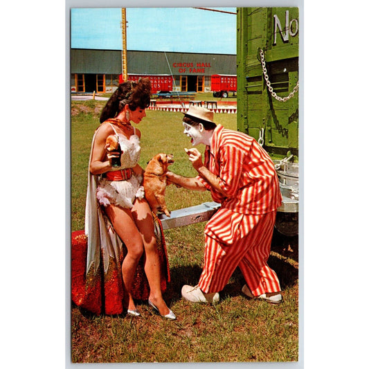Carmencita and Bob-o the Clown Hall of Fame Sarasota Postcard NP VGC c1960s