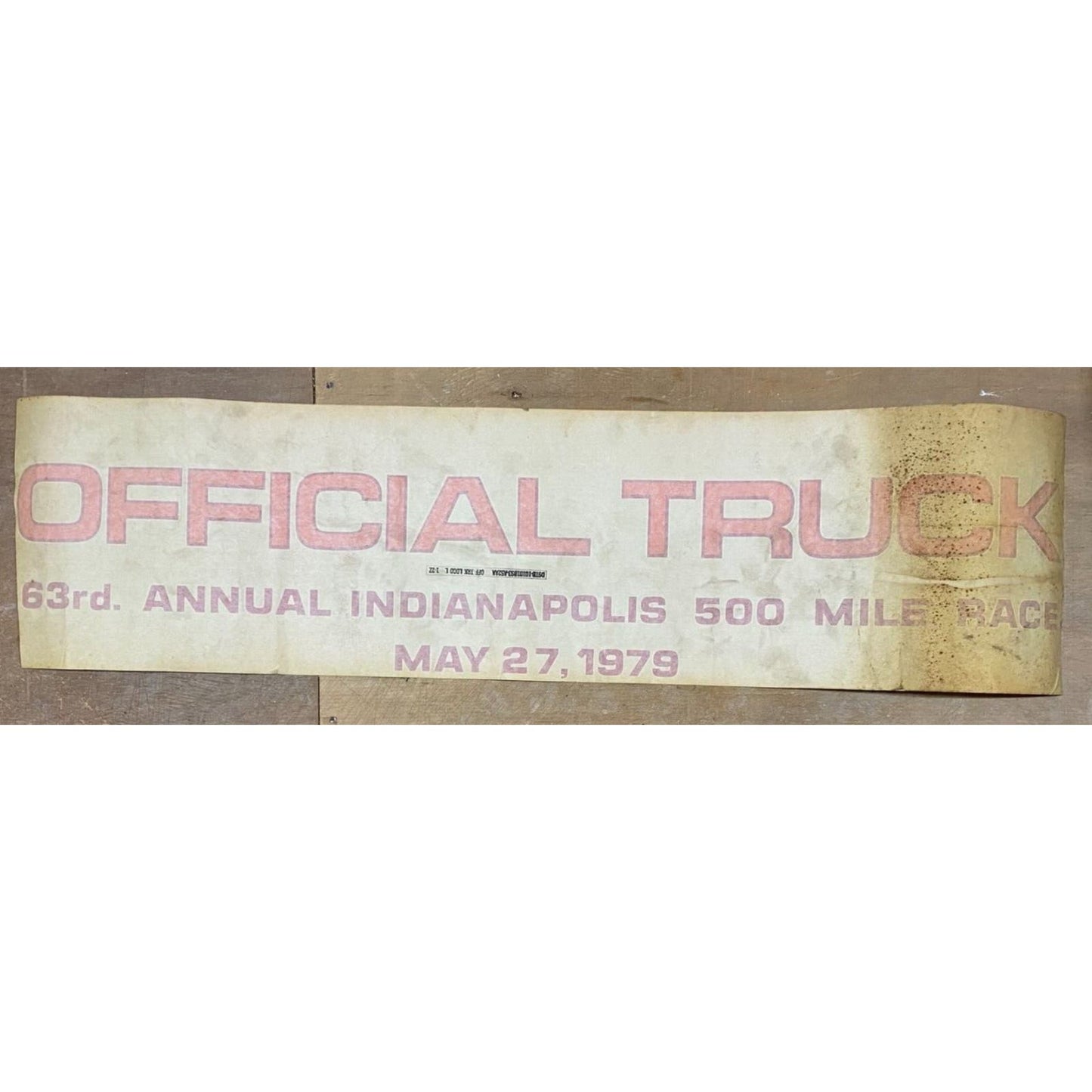 63rd Indianapolis 500 May 27 1979 "Official Truck" Ford Original Decal